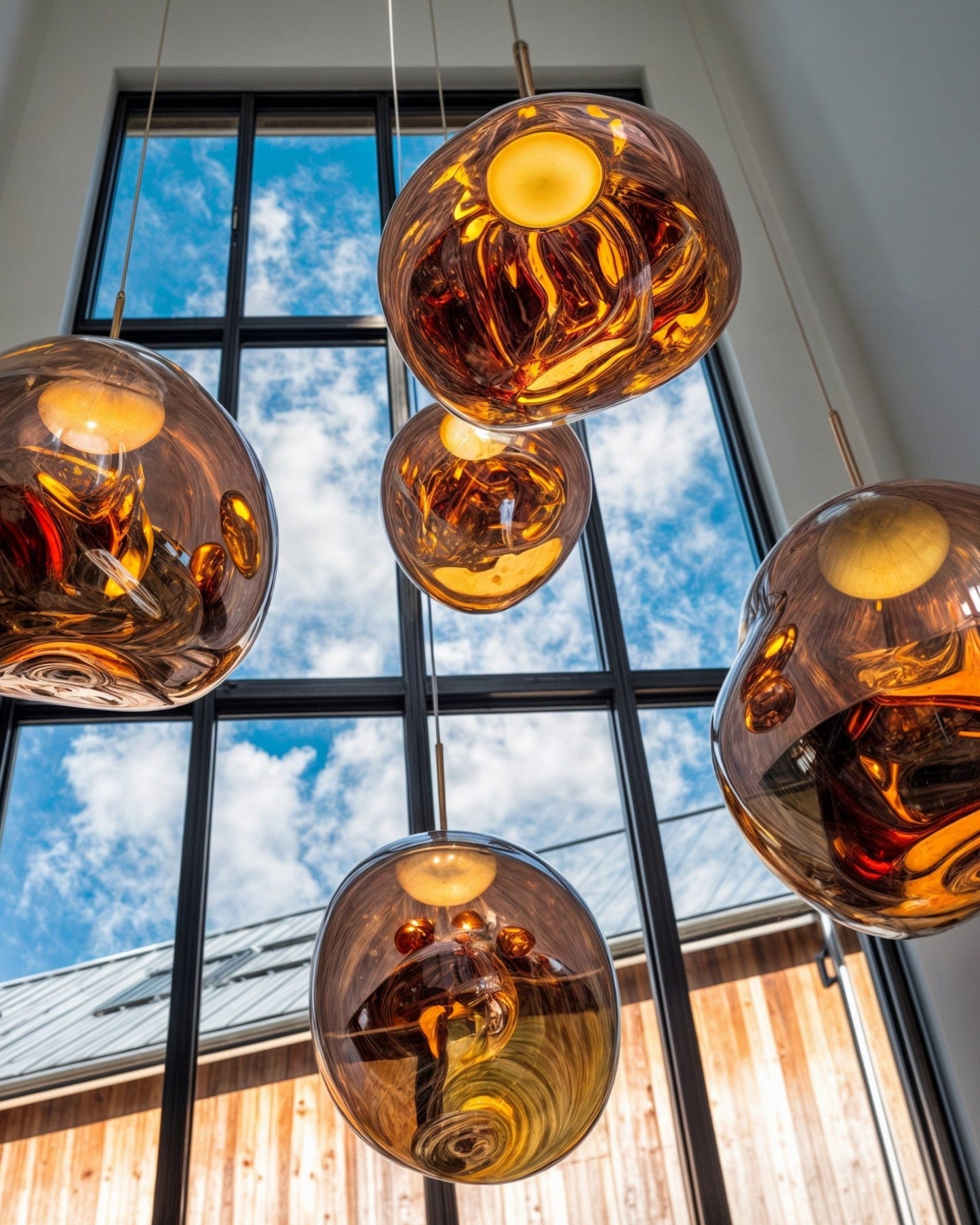 Amber Gold Glow Pendant Light – Contemporary Acrylic Design