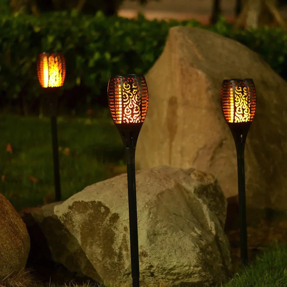 Eco-Friendly Solar Garden Torches - IP65 Waterproof, Automatic On/Off, 10-Hour Runtime