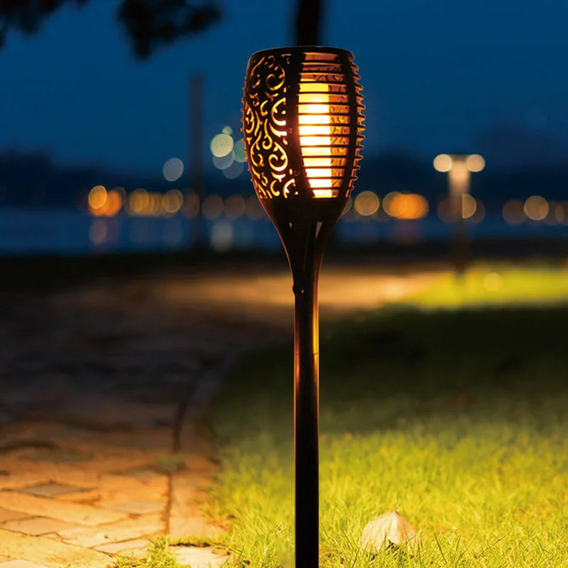 Eco-Friendly Solar Garden Torches - IP65 Waterproof, Automatic On/Off, 10-Hour Runtime