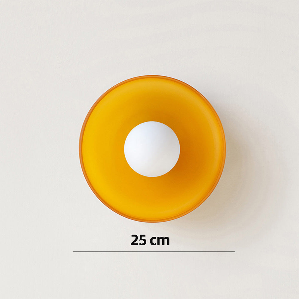 Contemporary Amber Glass Ceiling Light with G9 LED - Available in 25cm and 35cm, 220-240V
