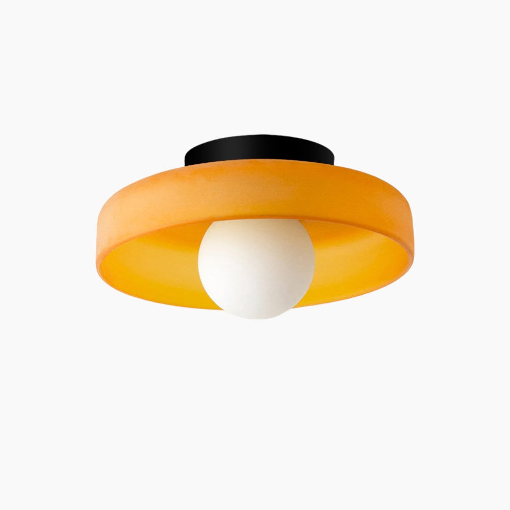 Contemporary Amber Glass Ceiling Light with G9 LED - Available in 25cm and 35cm, 220-240V
