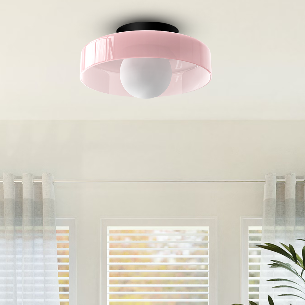 Contemporary Amber Glass Ceiling Light with G9 LED - Available in 25cm and 35cm, 220-240V