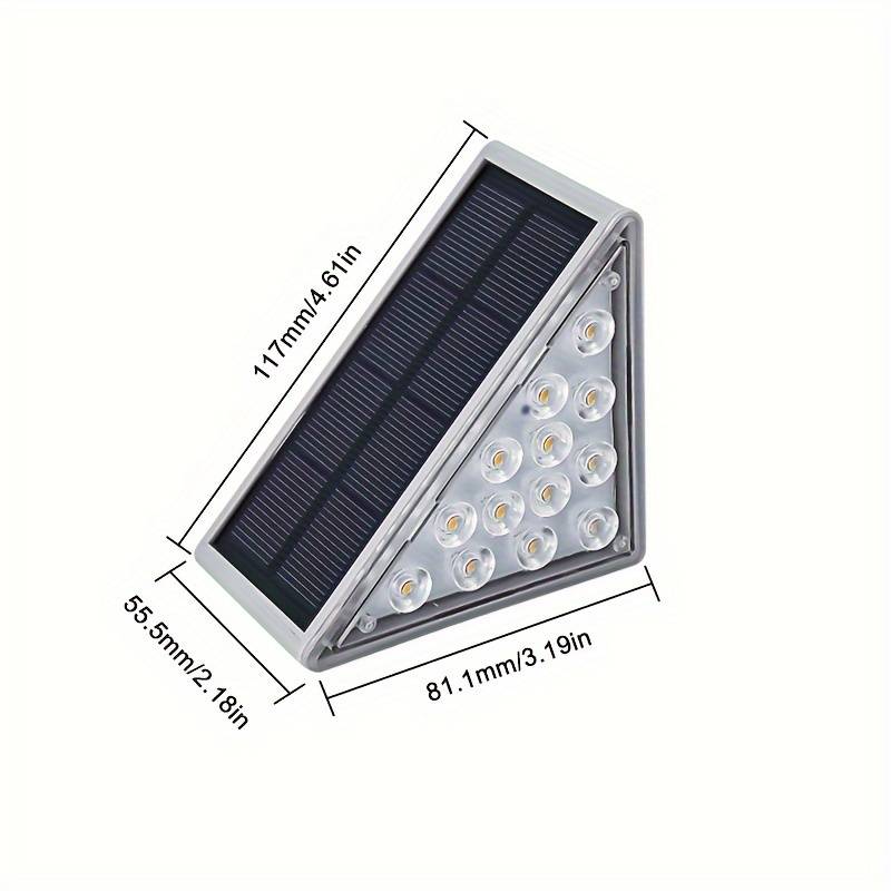 Solar-Powered Wireless Stair Lights - Auto On/Off, IP65 Waterproof, 10-Hour Illumination, Eco-Friendly Design