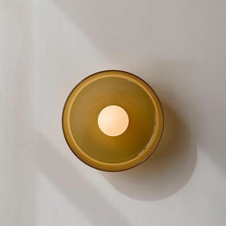 Contemporary Amber Glass Ceiling Light with G9 LED - Available in 25cm and 35cm, 220-240V