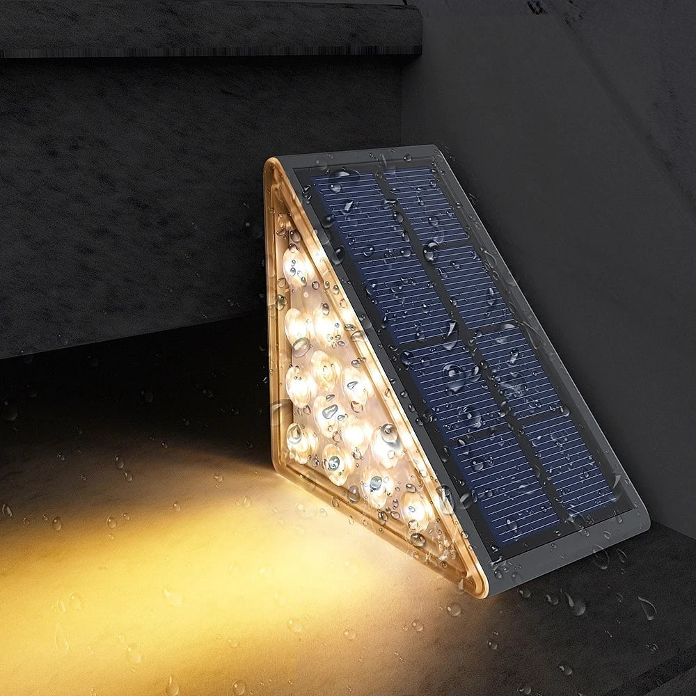 Solar-Powered Wireless Stair Lights - Auto On/Off, IP65 Waterproof, 10-Hour Illumination, Eco-Friendly Design