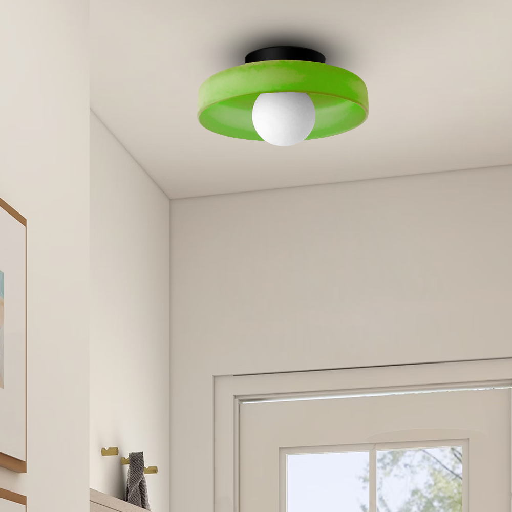 Contemporary Amber Glass Ceiling Light with G9 LED - Available in 25cm and 35cm, 220-240V