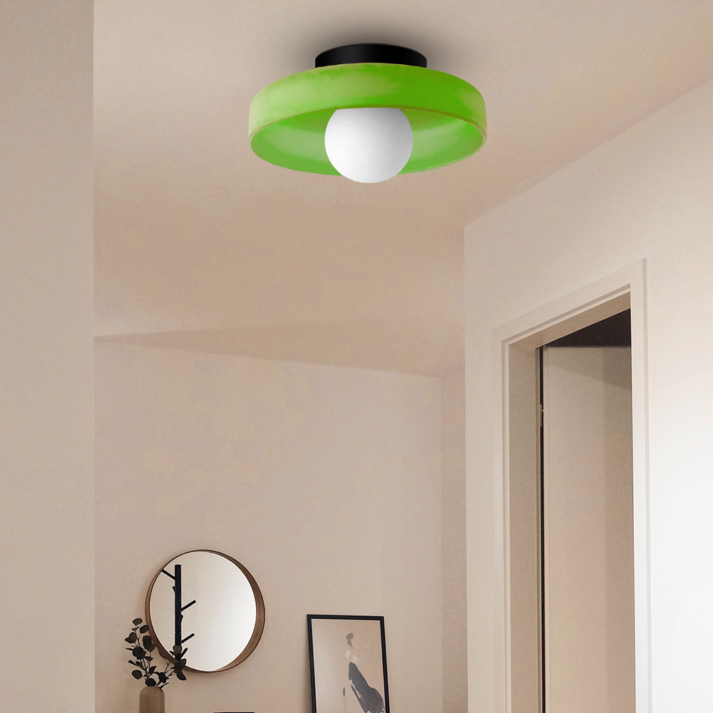 Contemporary Amber Glass Ceiling Light with G9 LED - Available in 25cm and 35cm, 220-240V