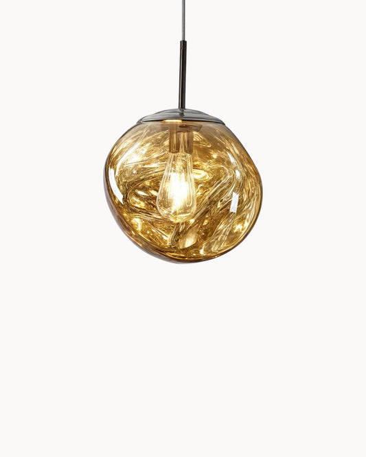 Amber Gold Glow Pendant Light – Contemporary Acrylic Design