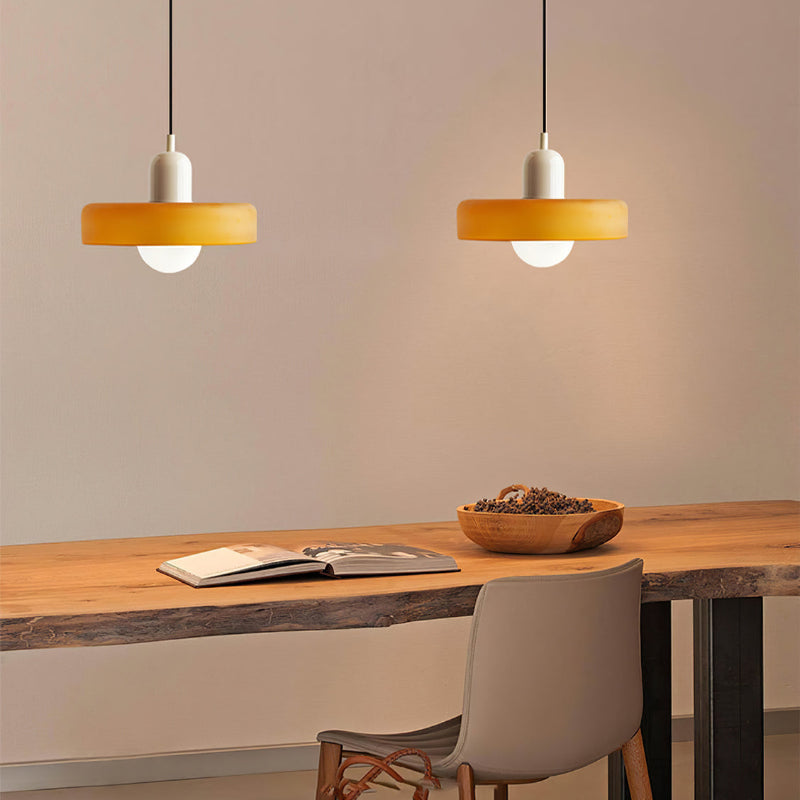 Vibrant Bauhaus-Inspired Glass Pendant Light