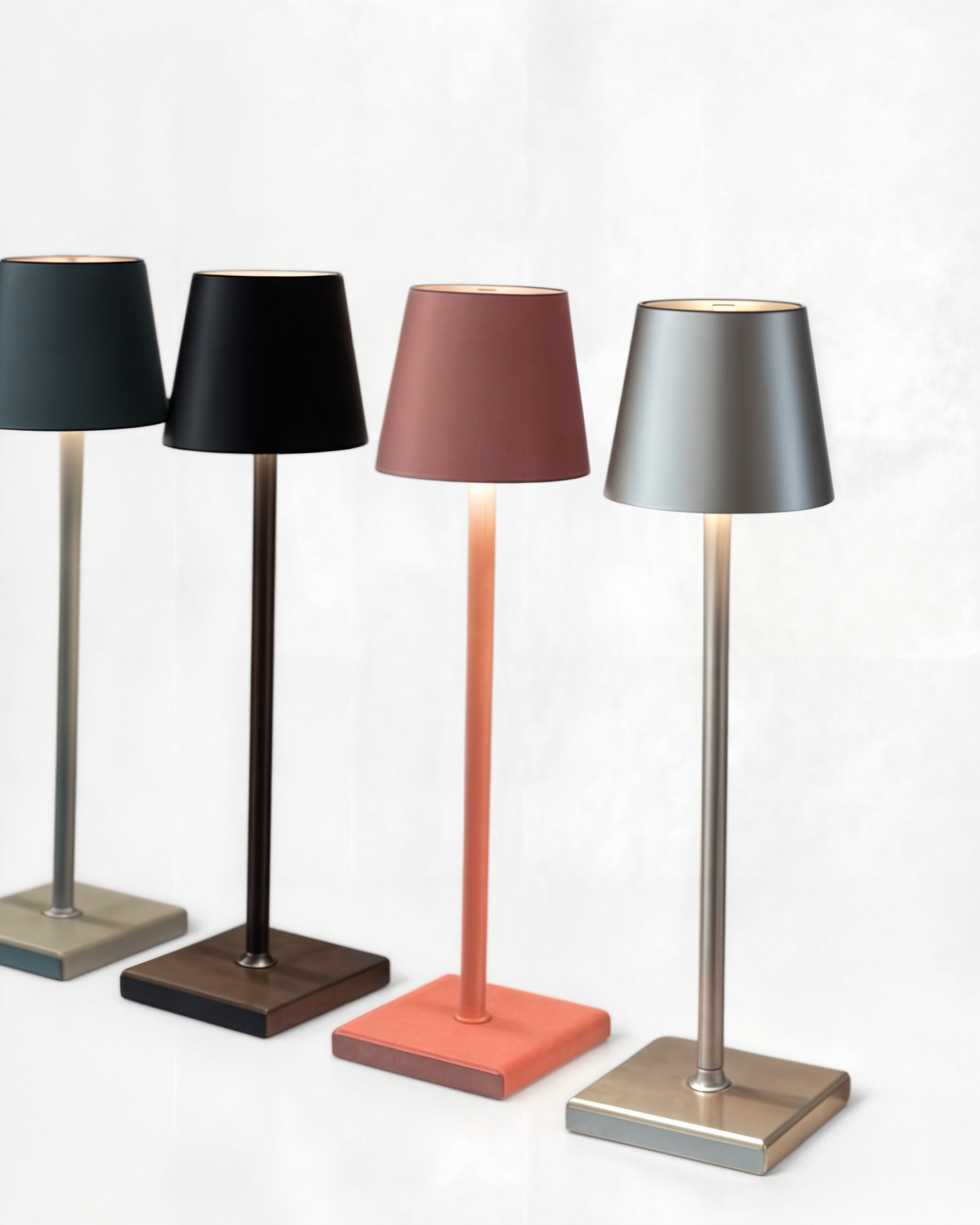 Modern LED Table Lamp - Touch Control with 3 Color Options, USB Rechargeable, Aluminum Build, 3600mAh Battery, Dimmable