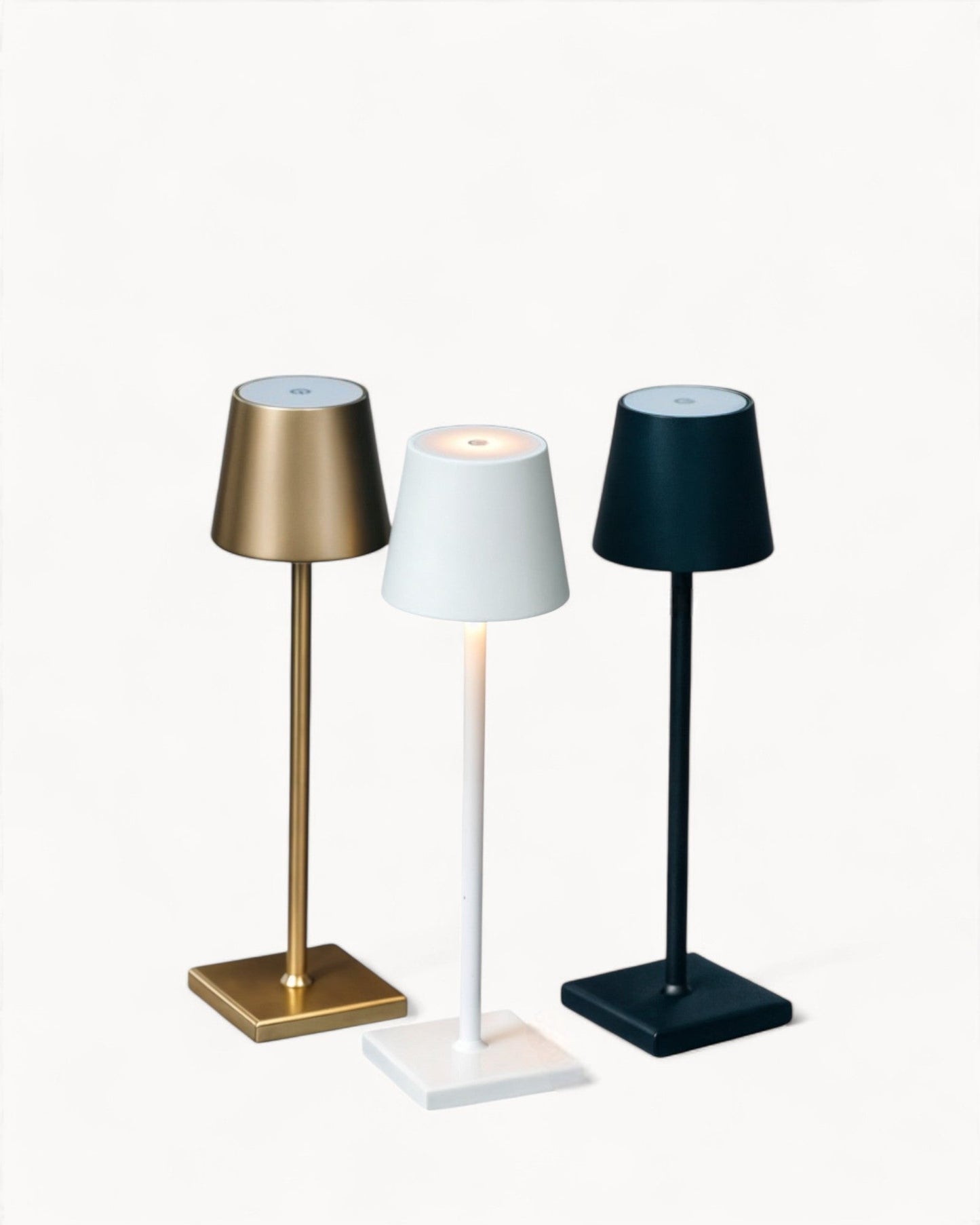 Modern LED Table Lamp - Touch Control with 3 Color Options, USB Rechargeable, Aluminum Build, 3600mAh Battery, Dimmable