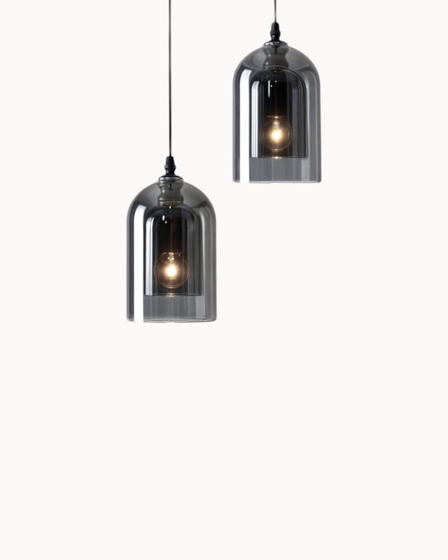 Contemporary Amber Glass Pendant Light with Copper and Wrought Iron Accents