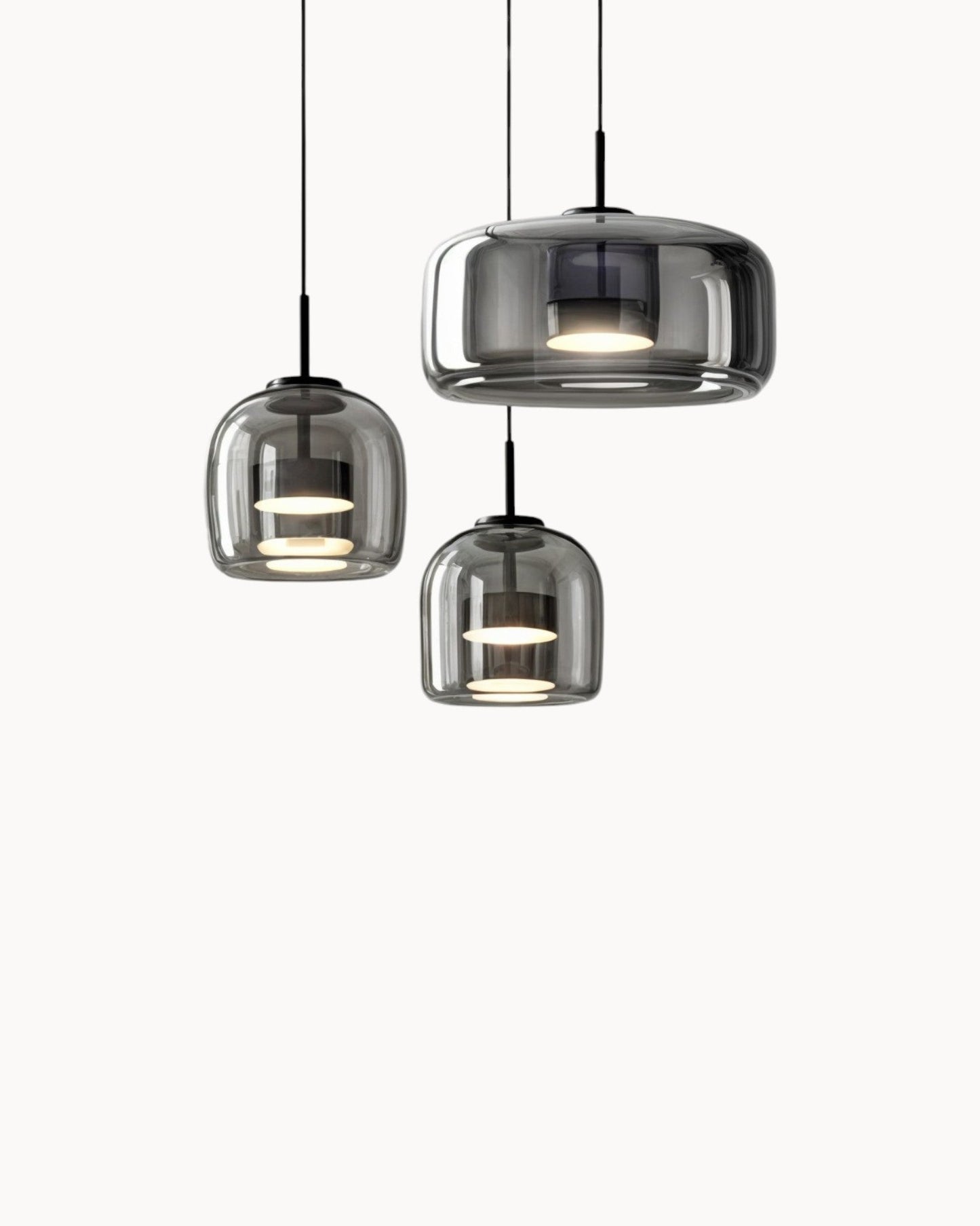 Contemporary Amber Glass Pendant Light with Copper and Wrought Iron Accents