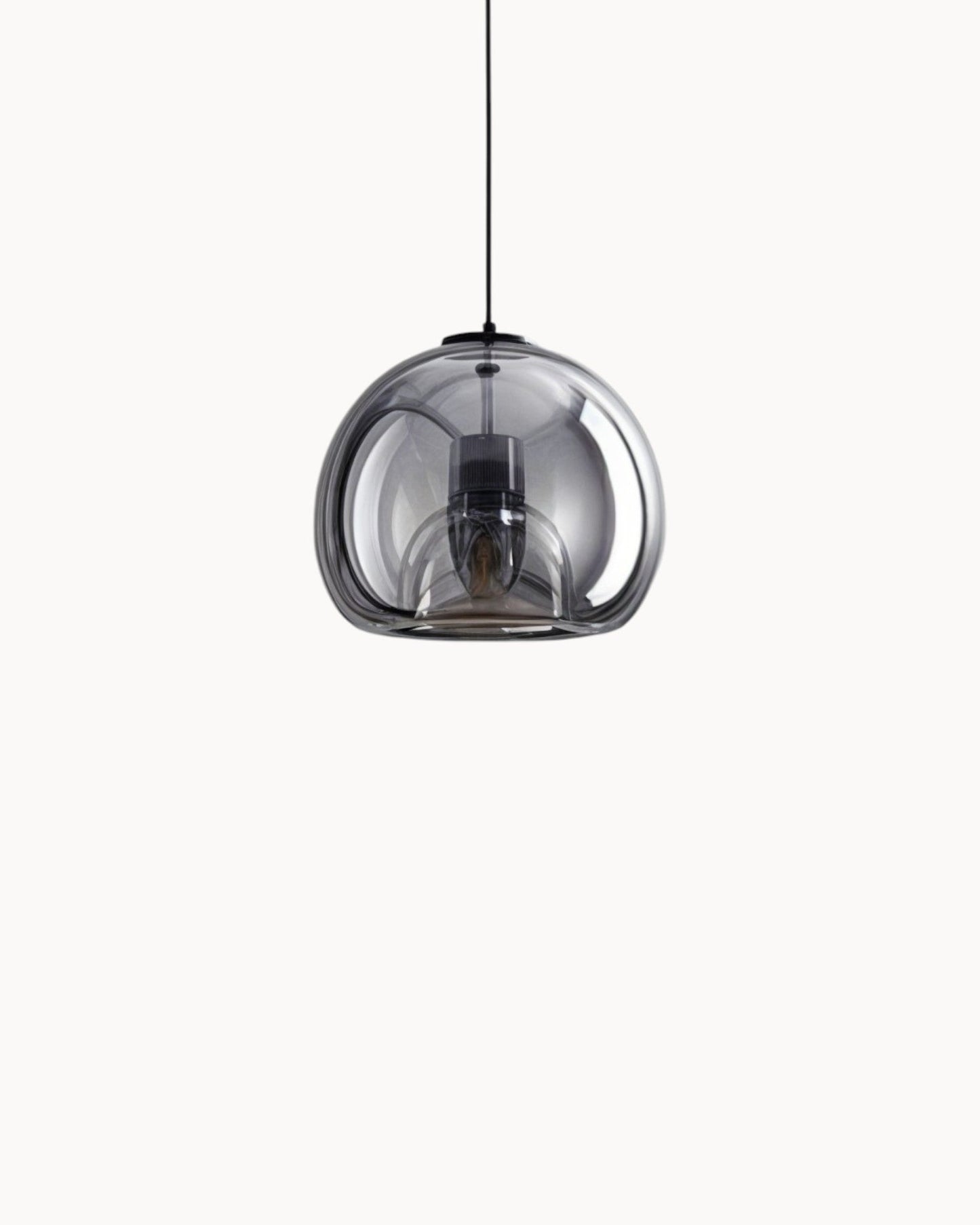 Contemporary Amber Glass Pendant Light with Copper and Wrought Iron Accents