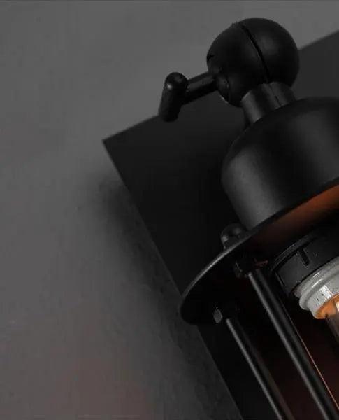 Retro Industrial Wall Sconce - Black Iron, E27 LED Compatible, Up and Down Lighting