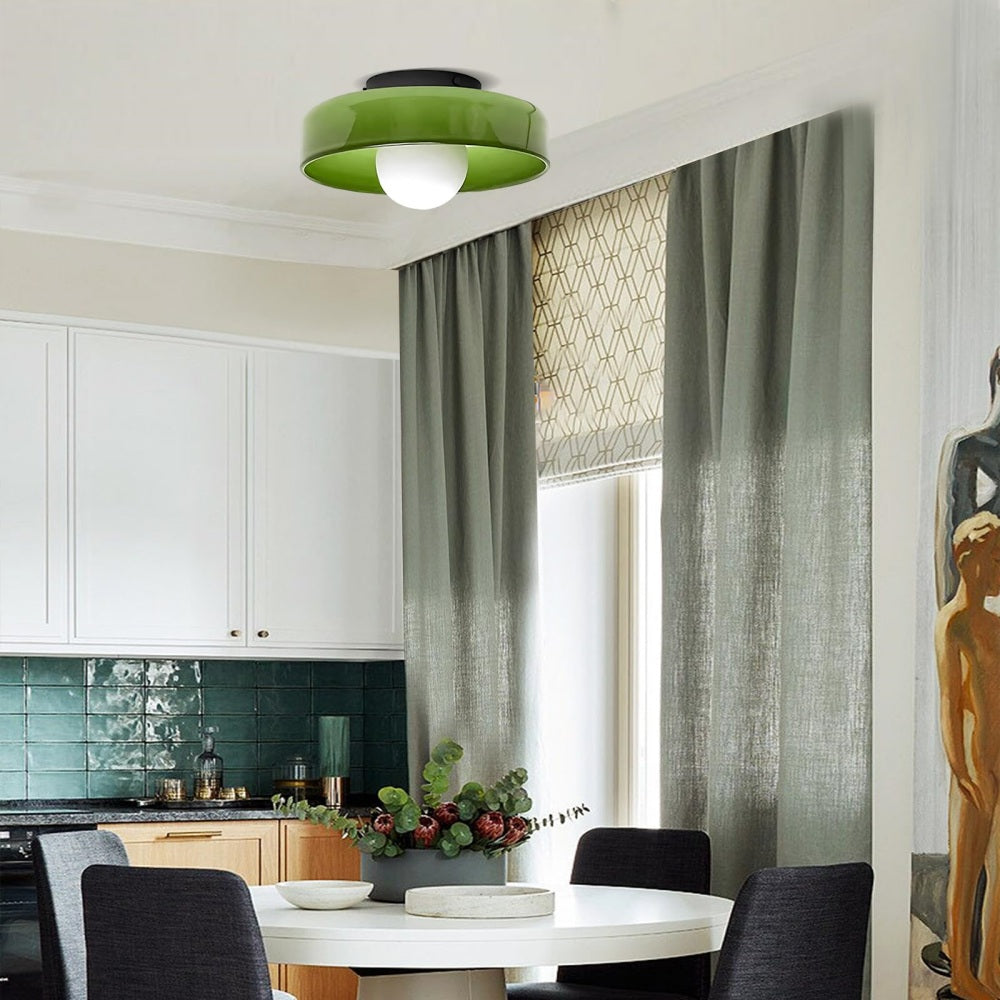 Contemporary Amber Glass Ceiling Light with G9 LED - Available in 25cm and 35cm, 220-240V
