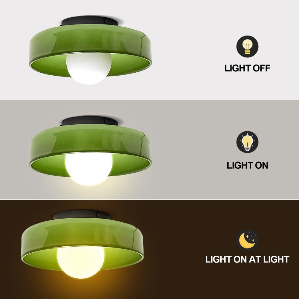 Contemporary Amber Glass Ceiling Light with G9 LED - Available in 25cm and 35cm, 220-240V
