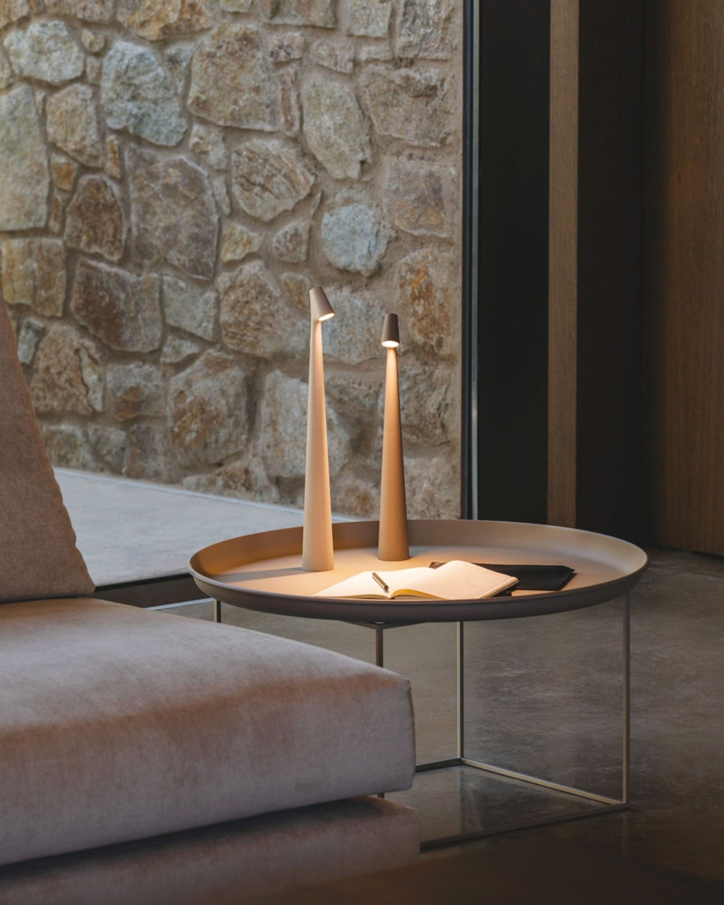 Contemporary Touch-Control Table Lamp with Adjustable Brightness Levels, Aluminum Design