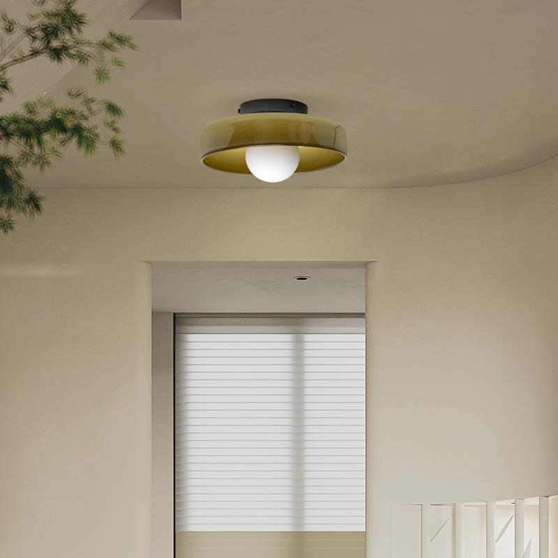 Contemporary Amber Glass Ceiling Light with G9 LED - Available in 25cm and 35cm, 220-240V