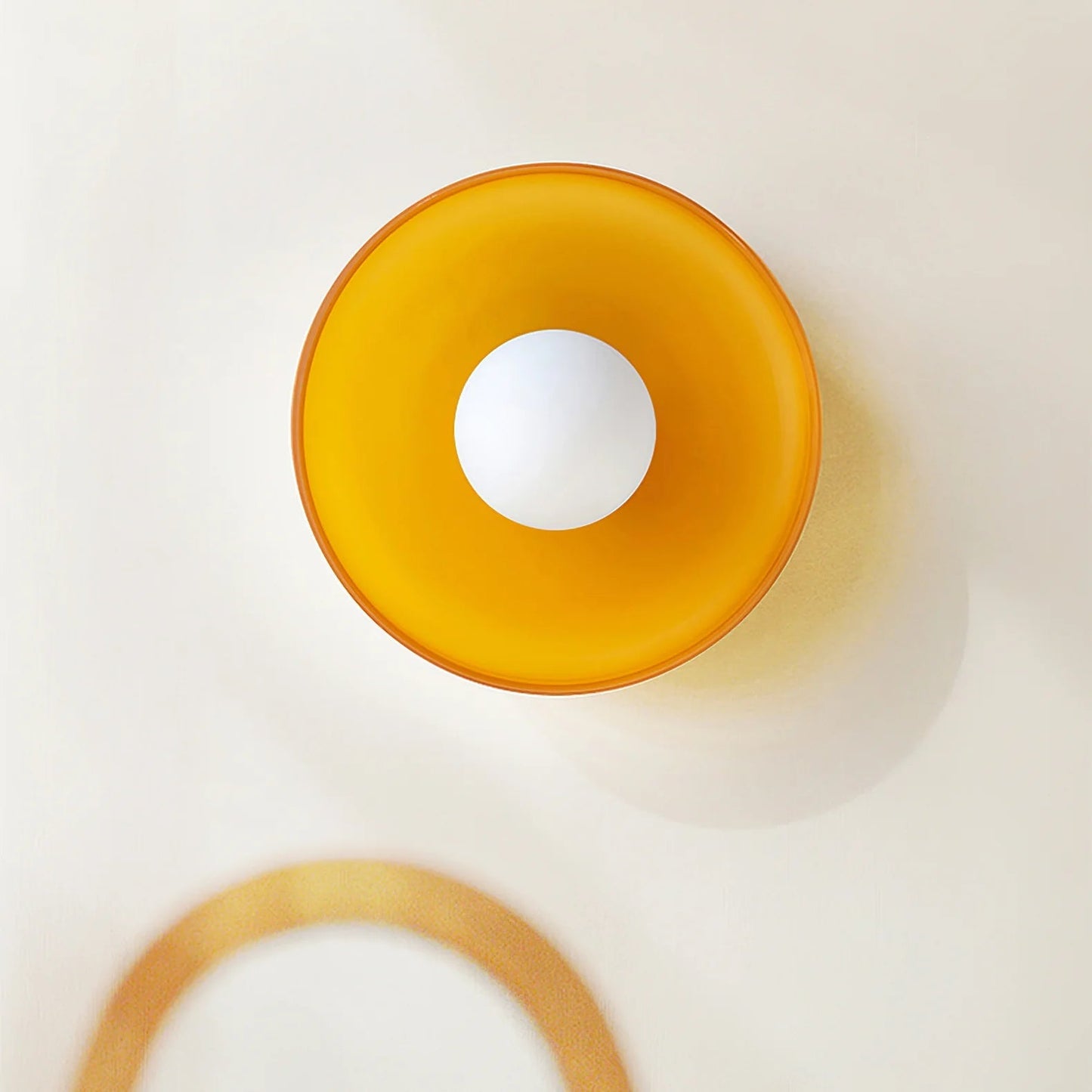 Contemporary Amber Glass Ceiling Light with G9 LED - Available in 25cm and 35cm, 220-240V