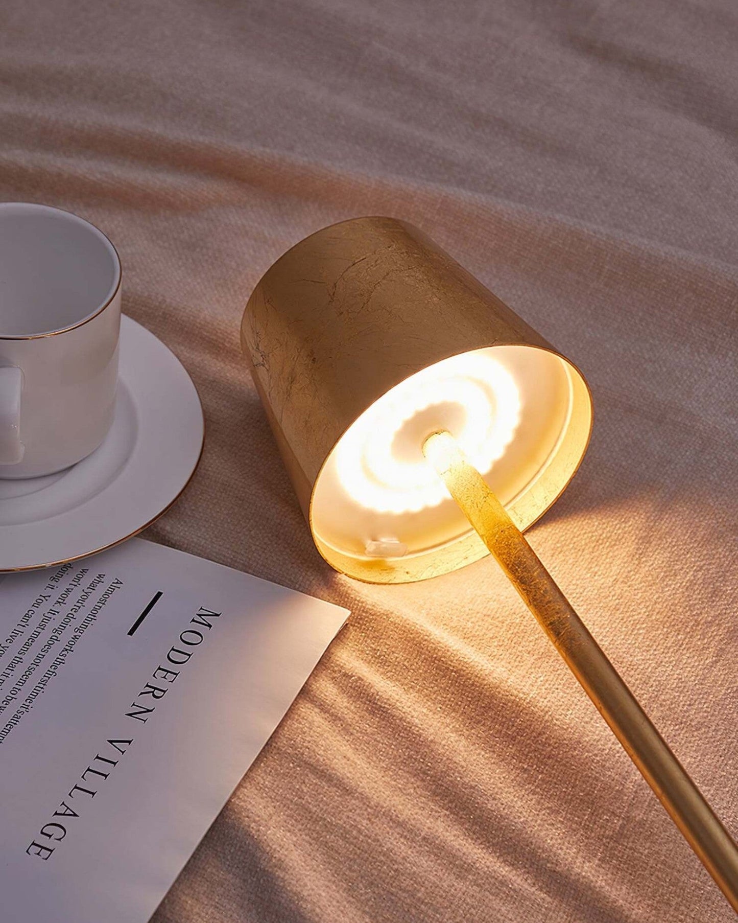 Modern LED Table Lamp - Touch Control with 3 Color Options, USB Rechargeable, Aluminum Build, 3600mAh Battery, Dimmable