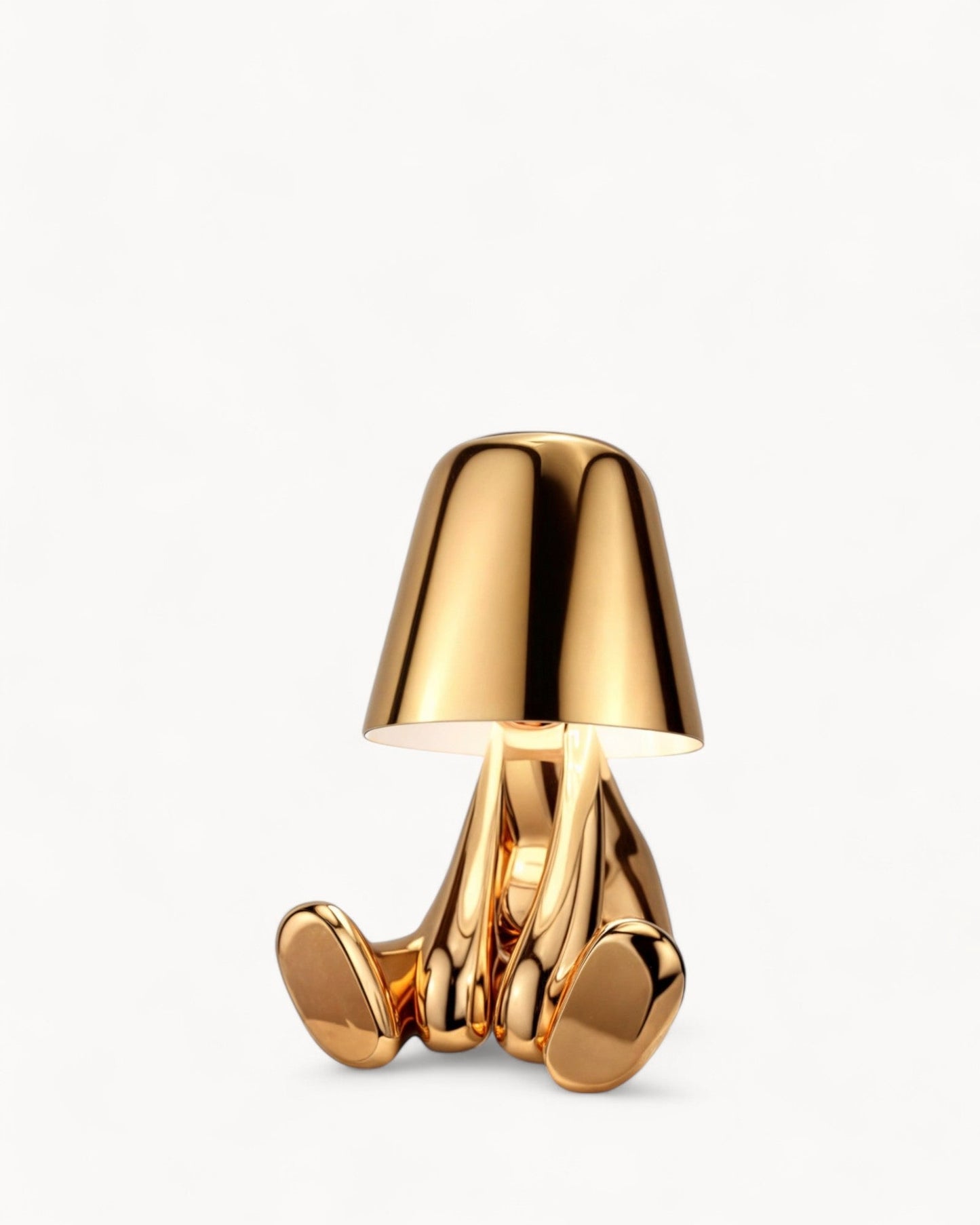 Elegant Golden USB Rechargeable Table Lamp - Dimmable, 1800mAh Battery, Resin Construction, 3W Power