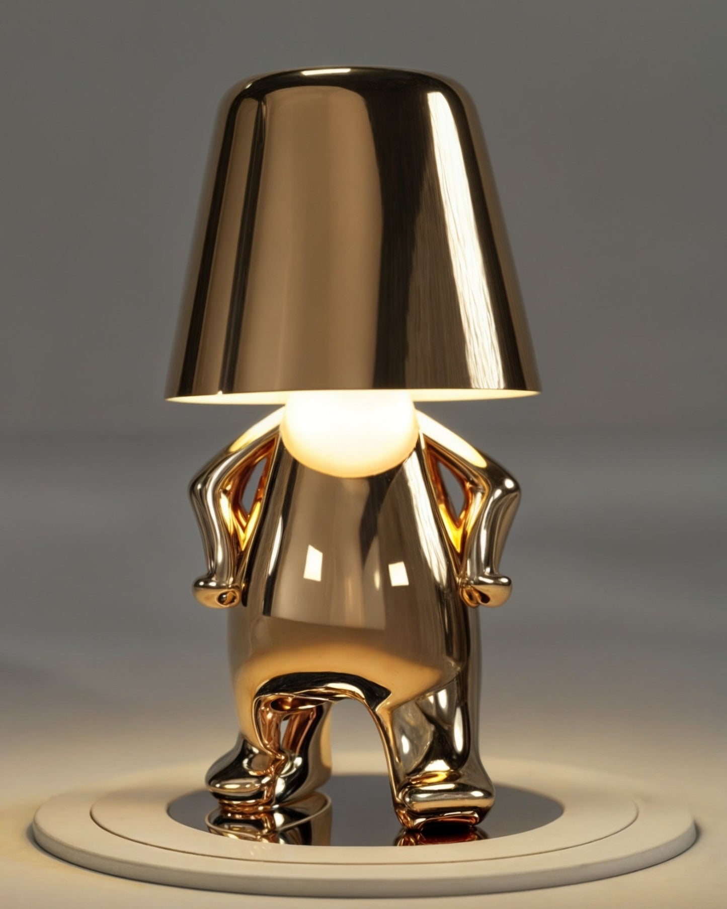 Elegant Golden USB Rechargeable Table Lamp - Dimmable, 1800mAh Battery, Resin Construction, 3W Power