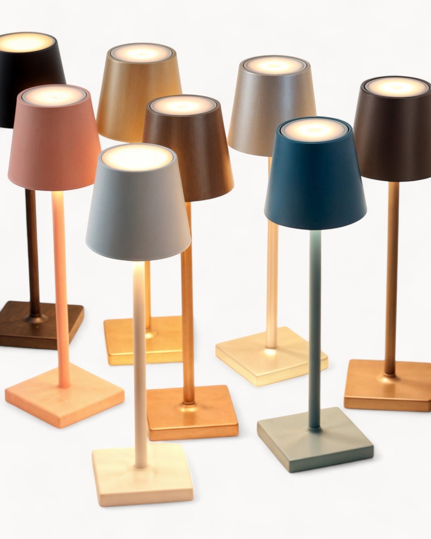 Modern LED Table Lamp - Touch Control with 3 Color Options, USB Rechargeable, Aluminum Build, 3600mAh Battery, Dimmable