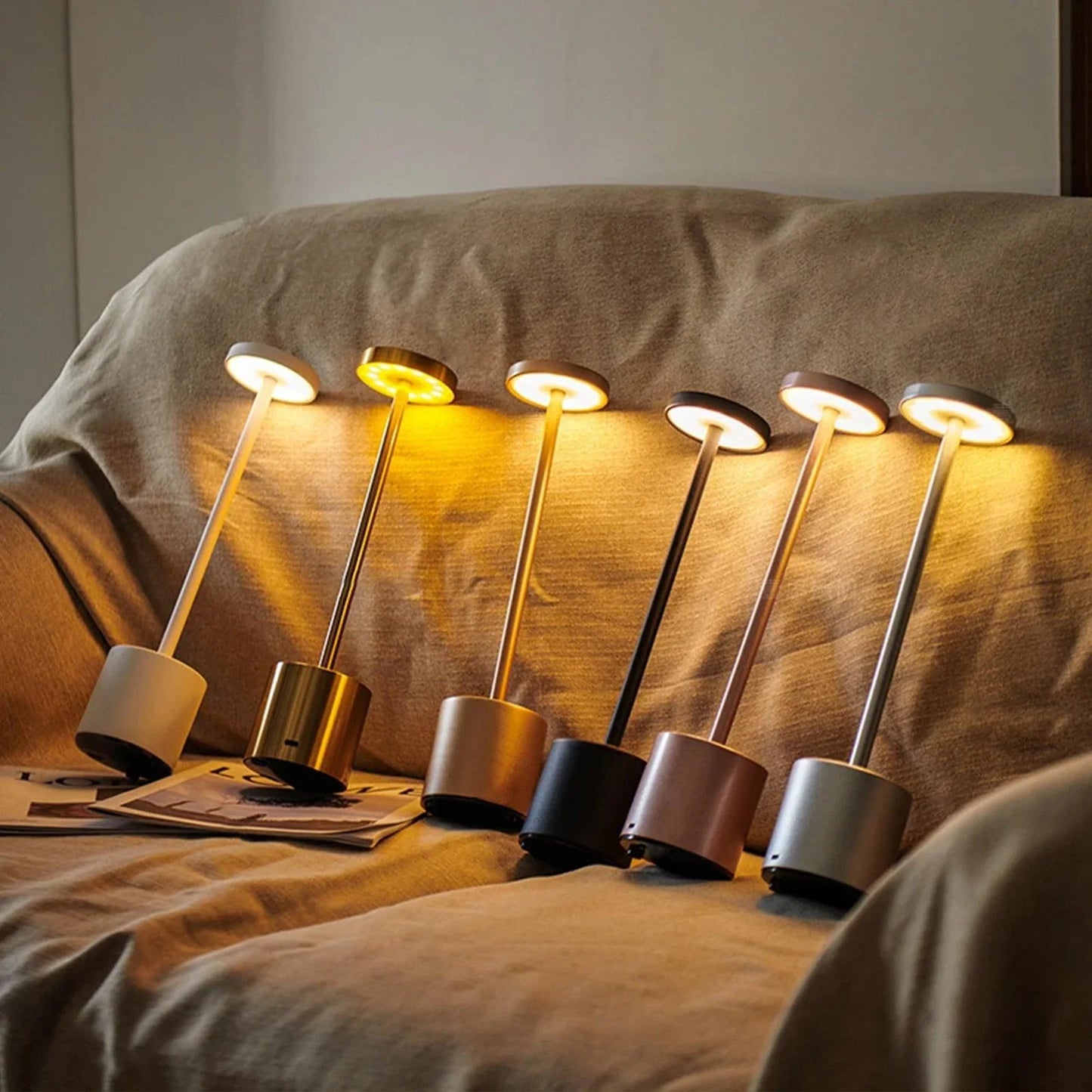 Chic LoraGlow Wireless Table Lamp | USB Rechargeable | Metal & LED | Dimmable Design