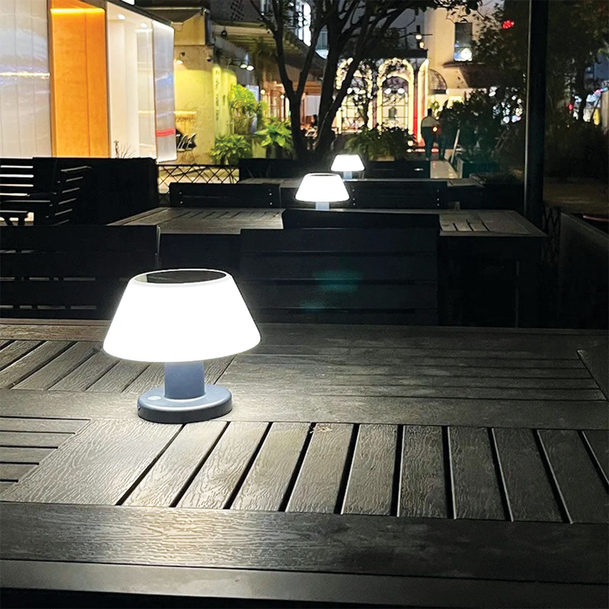 Solar-Powered LED Table Lamp | IP65 Waterproof, 20 Lumens, 4 Brightness Settings, 6-8 Hour Battery Life