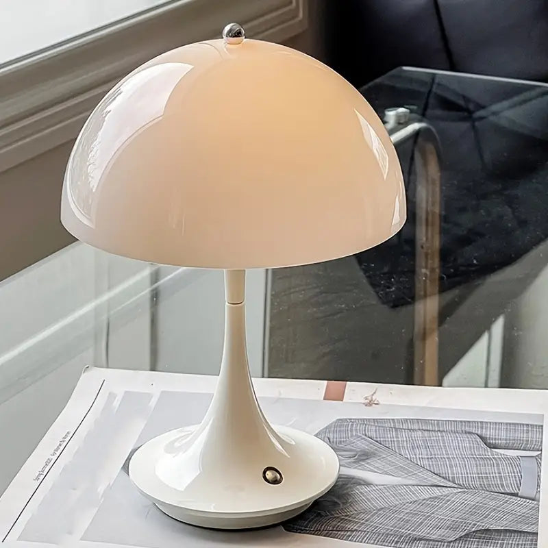 Contemporary Mushroom-Inspired LED Table Lamp, 2W, Adjustable 3000K-6000K, Touch Dimming Feature