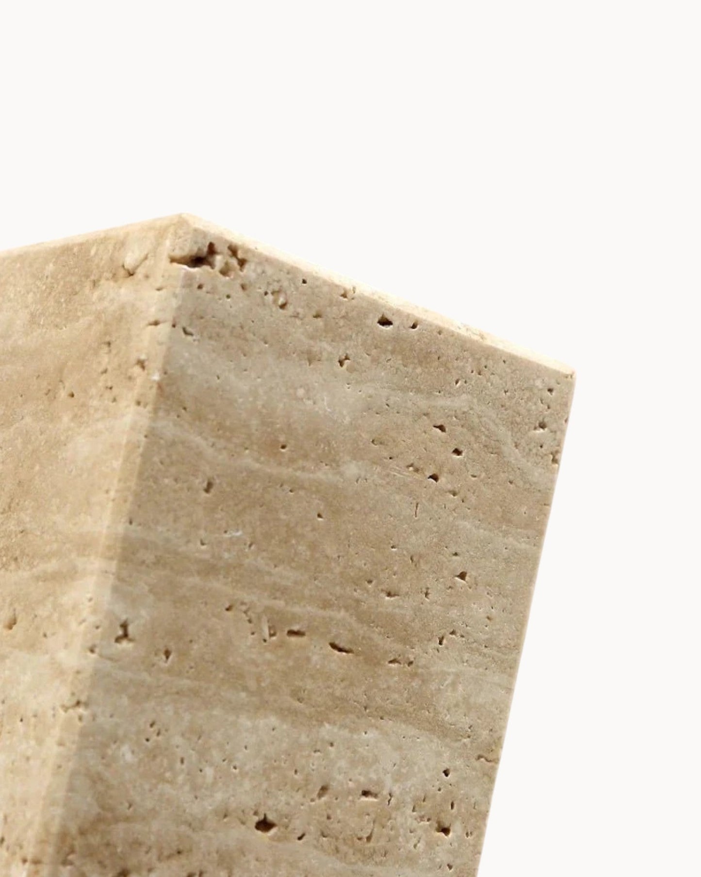 Gerini Square Wall Light - Natural Stone Travertine with Wooden Base - E27