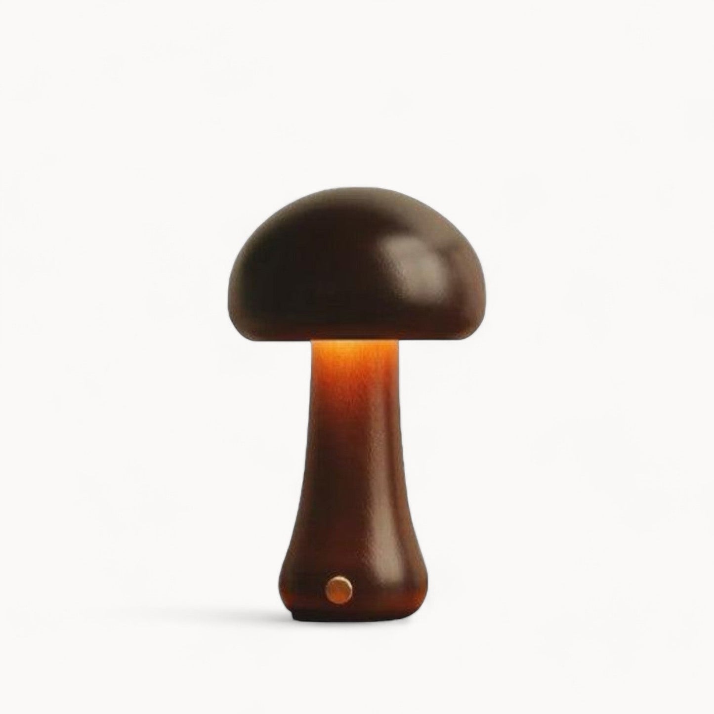 Rechargeable Wireless Mushglow Mushroom Table Lamp - Wood & Foam with Brightness Adjustment and USB Charging
