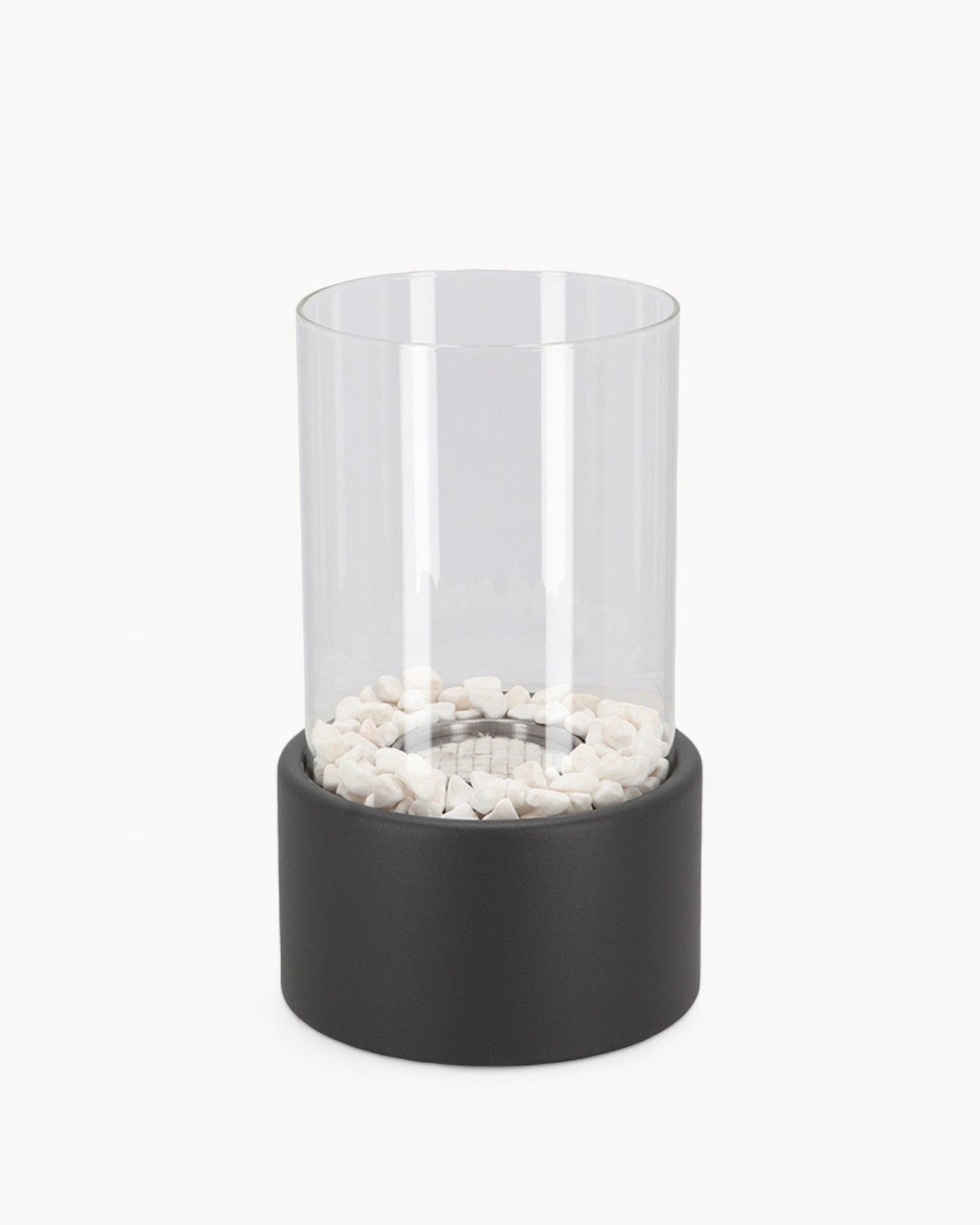 Elegant Eternal Flame Oil Lamp - 26x14cm Metal & Glass, Open Flame, Safe Design