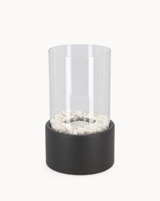 Elegant Eternal Flame Oil Lamp - 26x14cm Metal & Glass, Open Flame, Safe Design