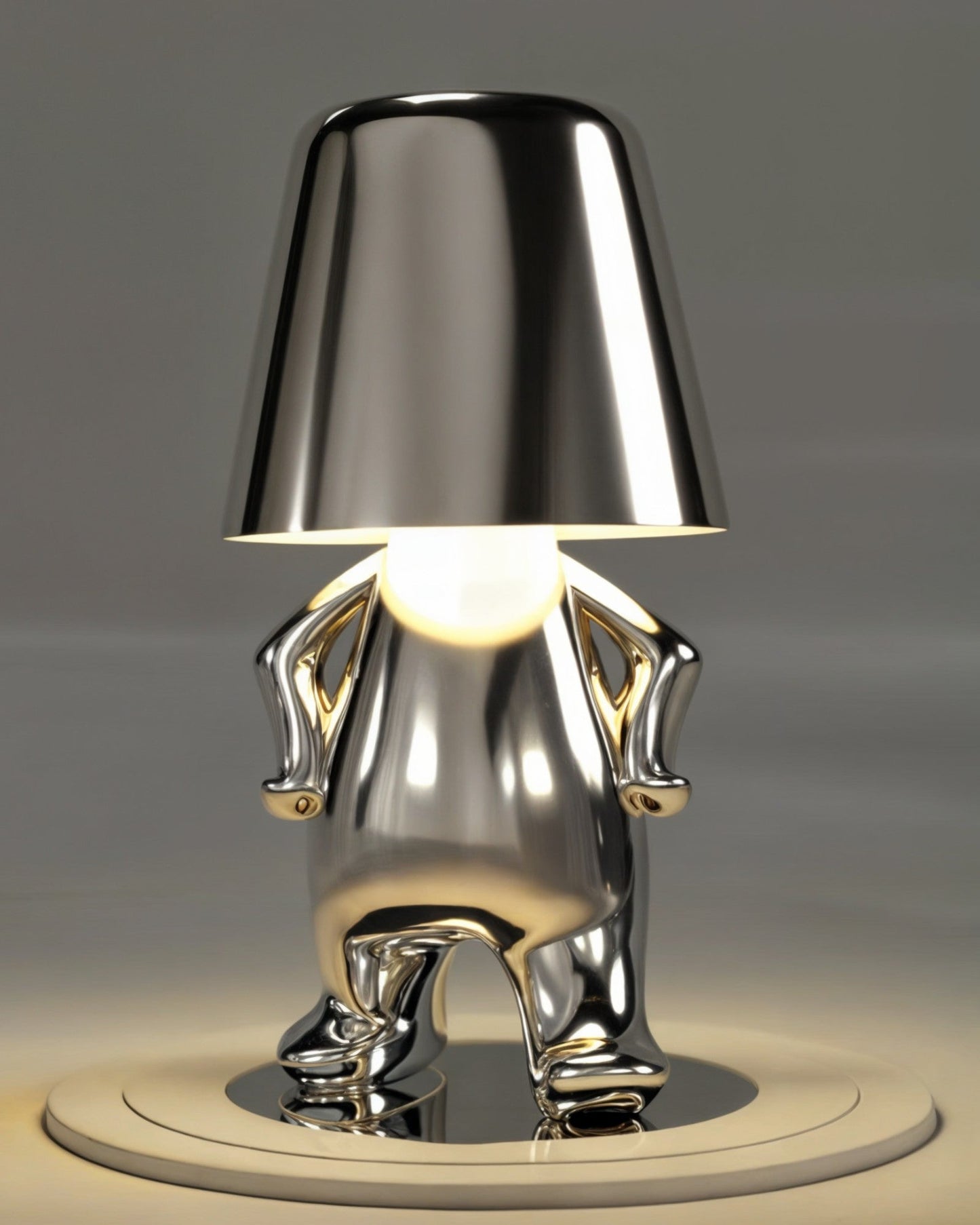 Elegant Golden USB Rechargeable Table Lamp - Dimmable, 1800mAh Battery, Resin Construction, 3W Power