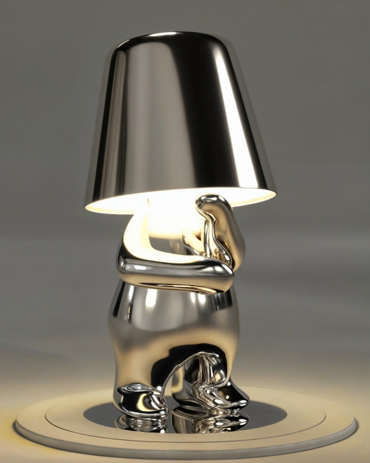 Elegant Golden USB Rechargeable Table Lamp - Dimmable, 1800mAh Battery, Resin Construction, 3W Power