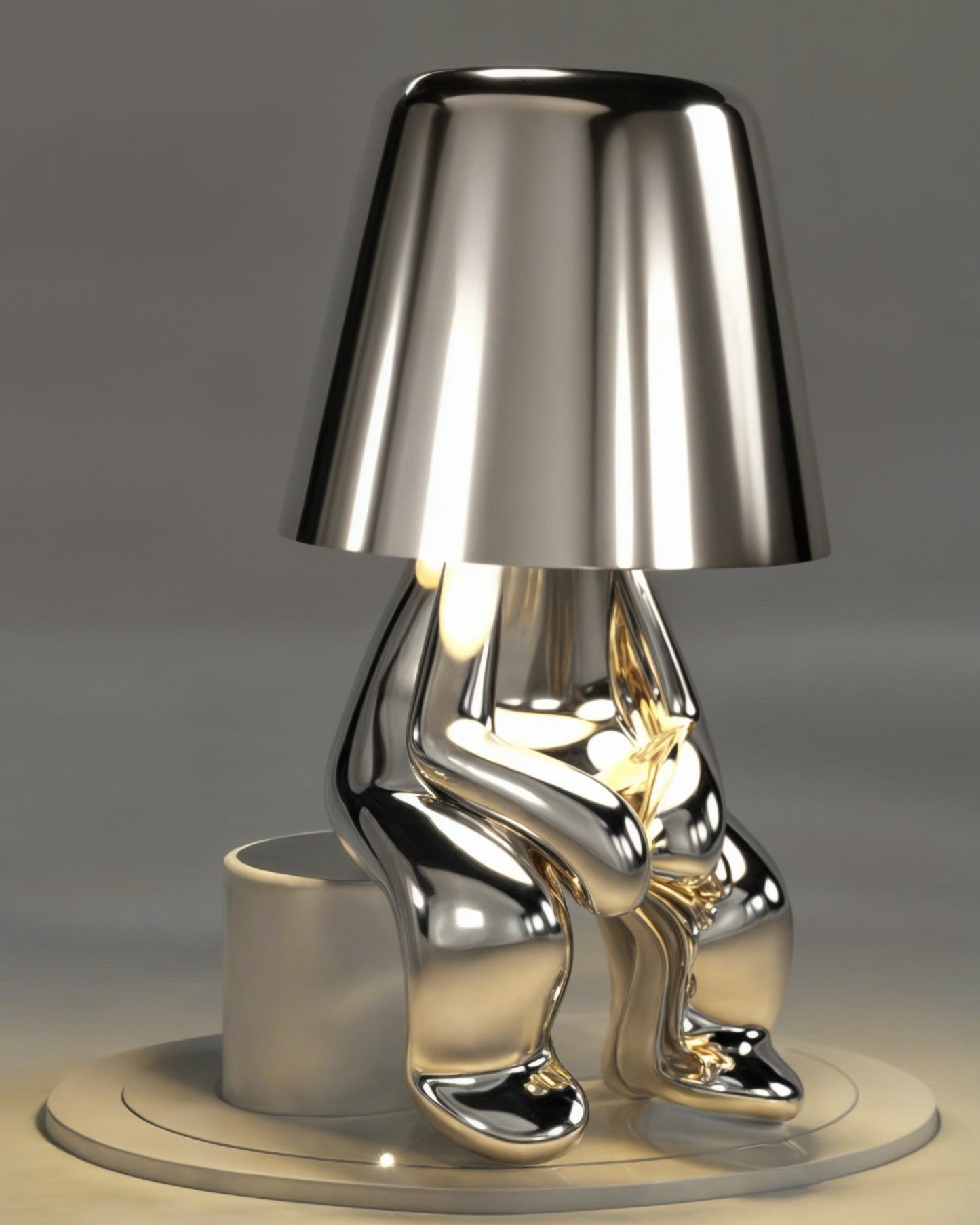 Elegant Golden USB Rechargeable Table Lamp - Dimmable, 1800mAh Battery, Resin Construction, 3W Power