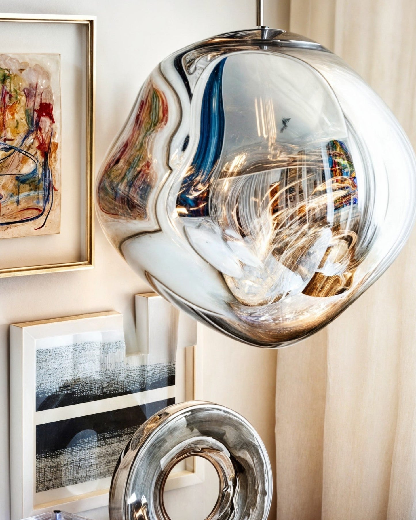 Amber Gold Glow Pendant Light – Contemporary Acrylic Design
