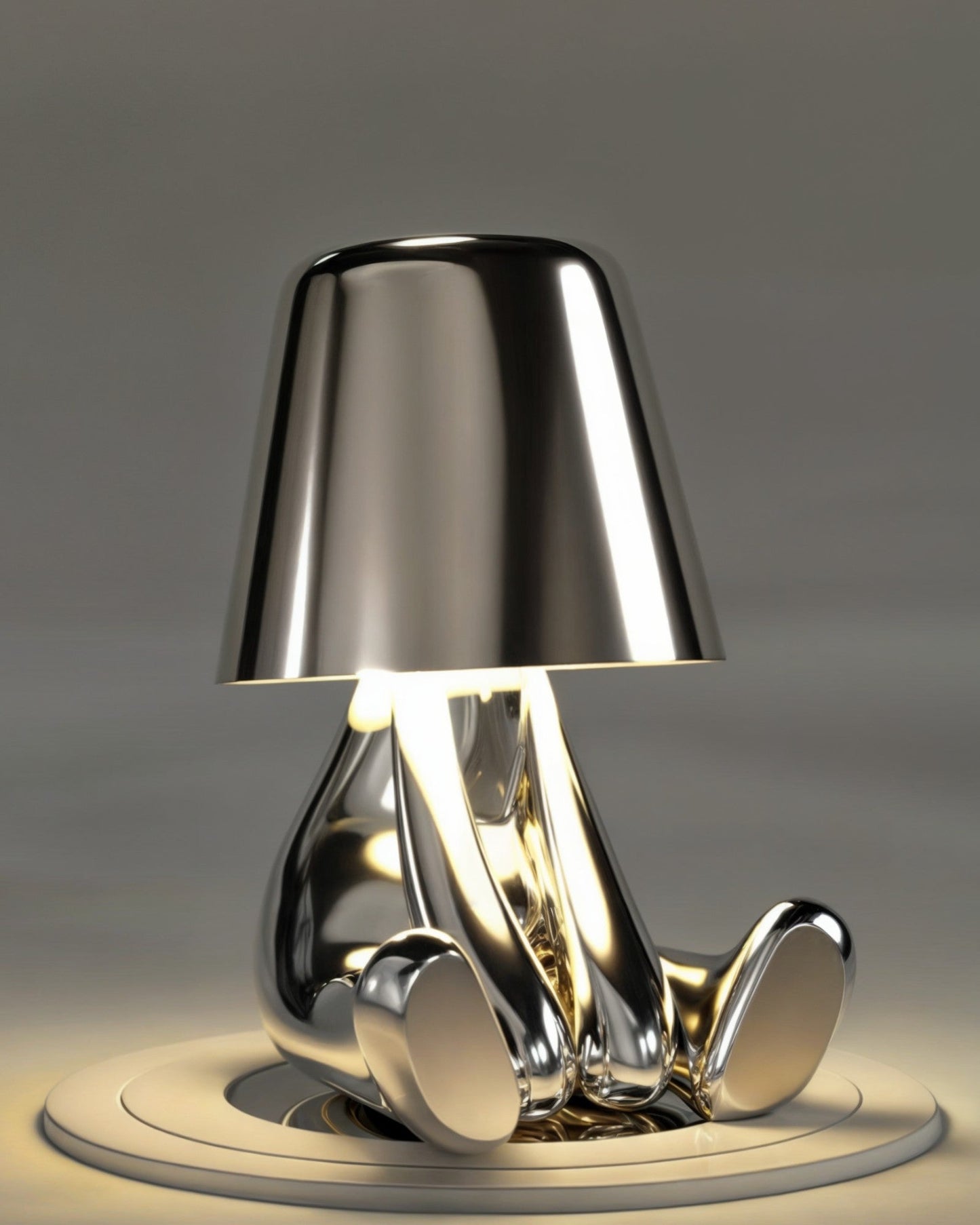 Elegant Golden USB Rechargeable Table Lamp - Dimmable, 1800mAh Battery, Resin Construction, 3W Power