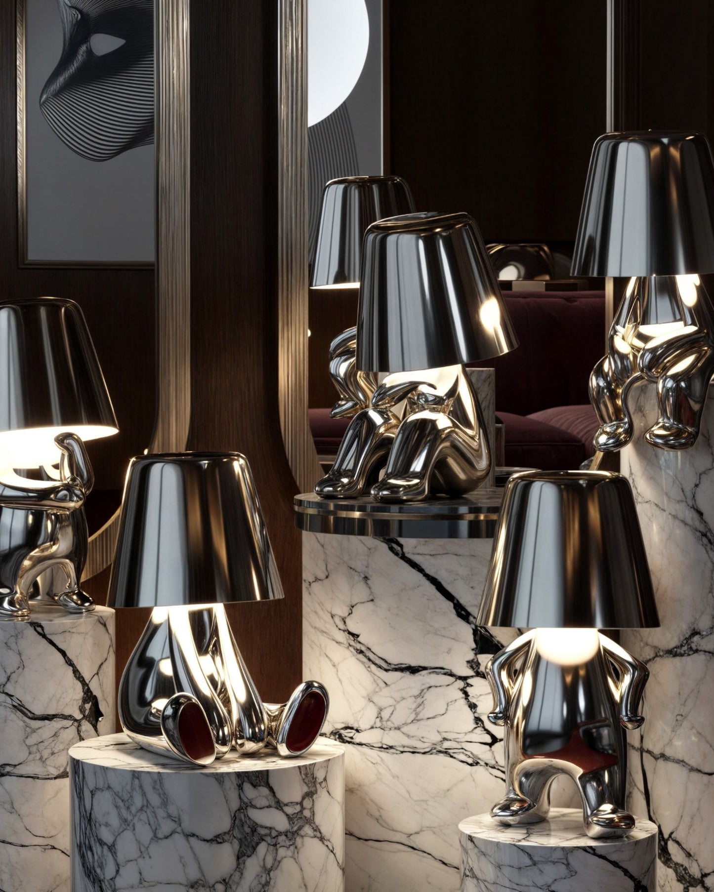 Elegant Golden USB Rechargeable Table Lamp - Dimmable, 1800mAh Battery, Resin Construction, 3W Power