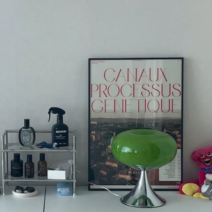 Aurelia Bauhaus Apple-Shaped Glass Table Lamp