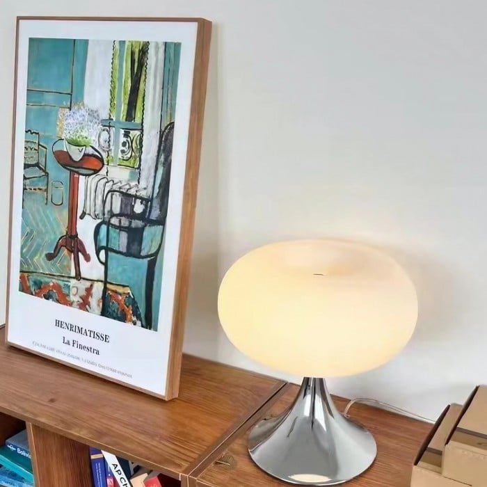 Aurelia Bauhaus Apple-Shaped Glass Table Lamp