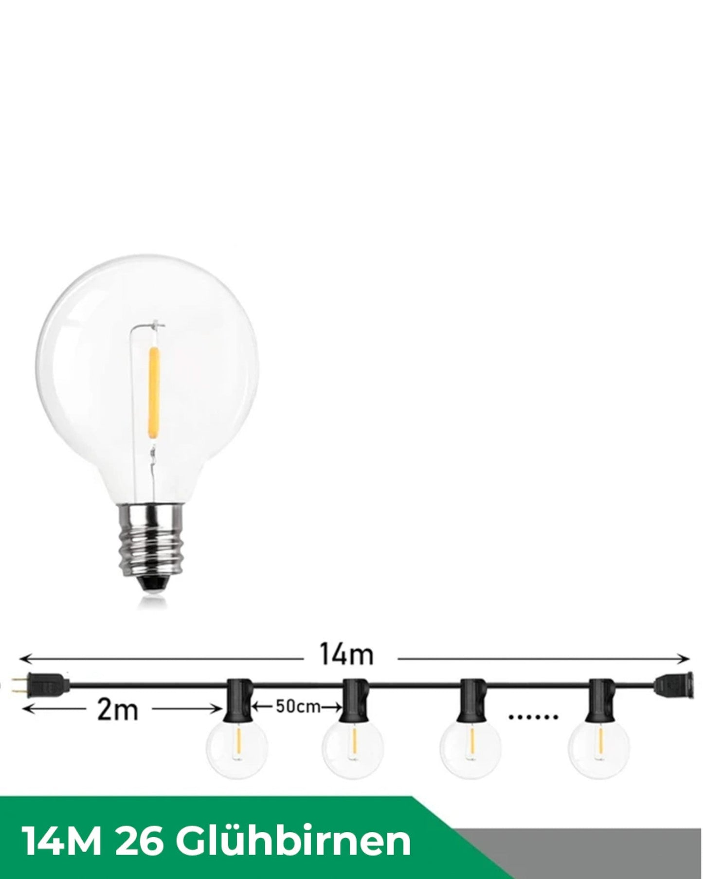 150m Dimmable Warm White Waterproof LED String Lights for Garden and Porch