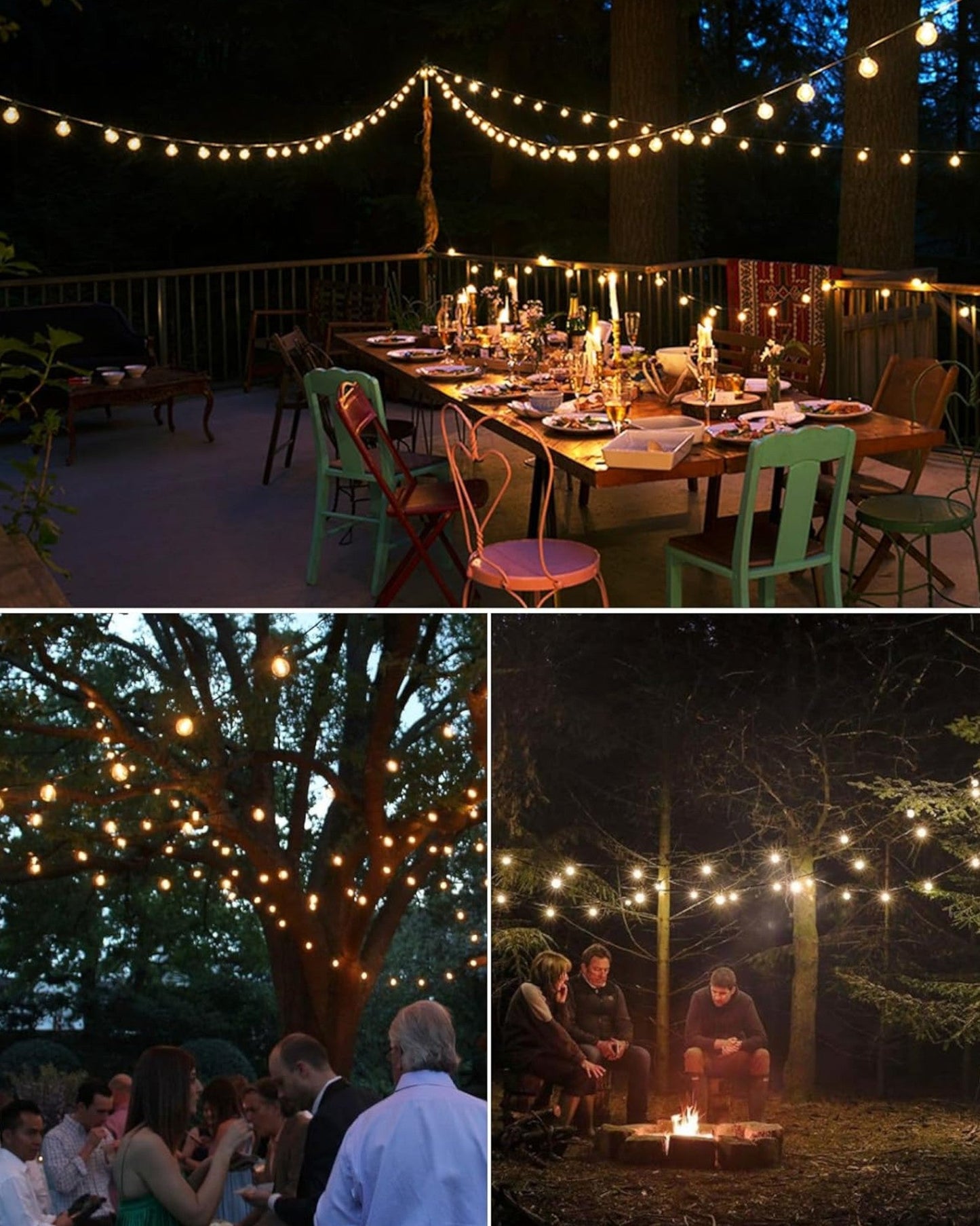 150m Dimmable Warm White Waterproof LED String Lights for Garden and Porch
