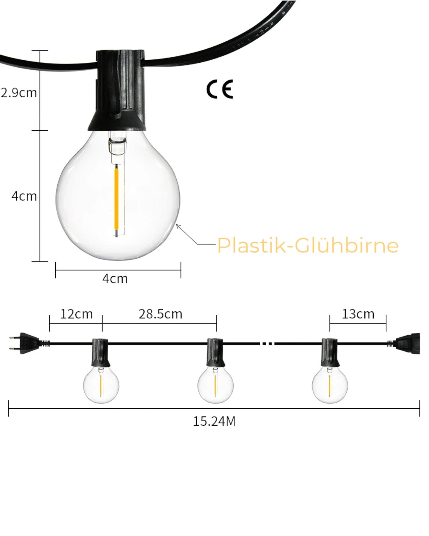 150m Dimmable Warm White Waterproof LED String Lights for Garden and Porch