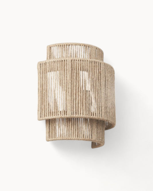Cecillia Wall Lamp - Eco-Friendly Natural Brown Jute Shade - Contemporary Design