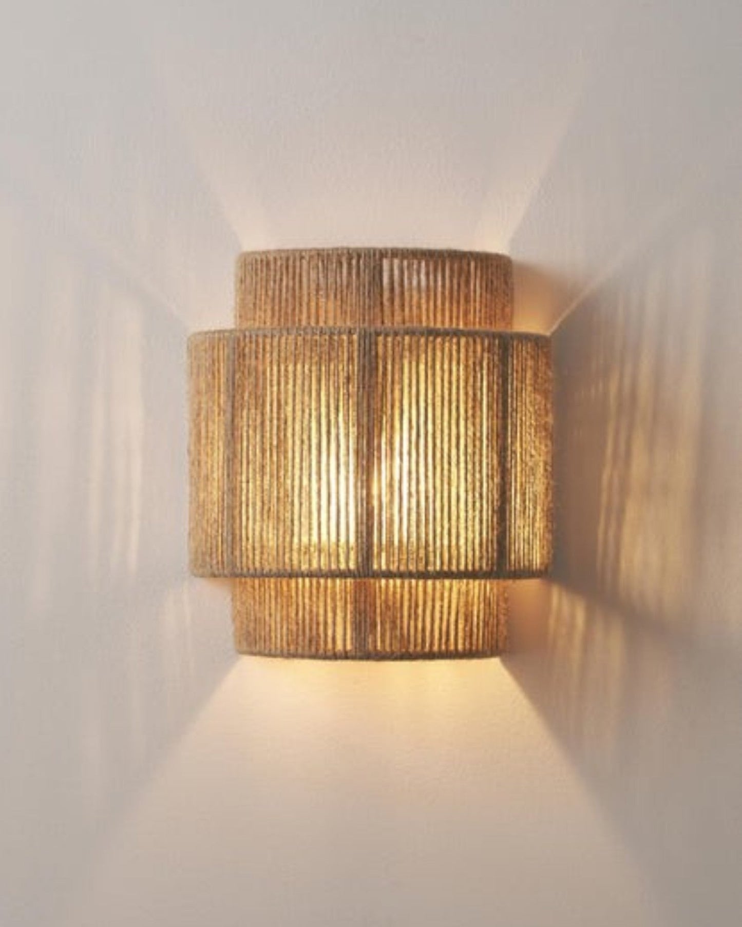 Cecillia Wall Lamp - Eco-Friendly Natural Brown Jute Shade - Contemporary Design