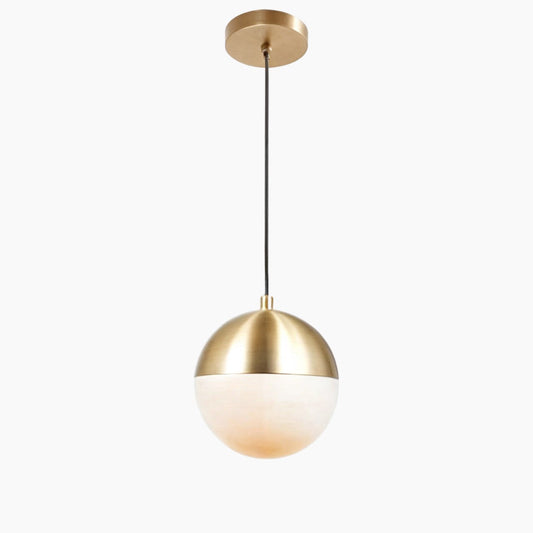 Modern Globe Pendant Light – Frosted Glass Loft Lamp in Black
