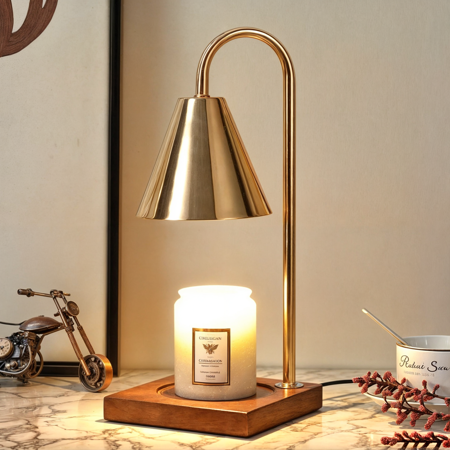 Adjustable Brightness Candle Warmer Lamp, Electric Aroma Diffuser, Contemporary Style
